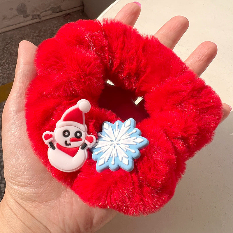 Christmas Snowman Plush Hair Tie