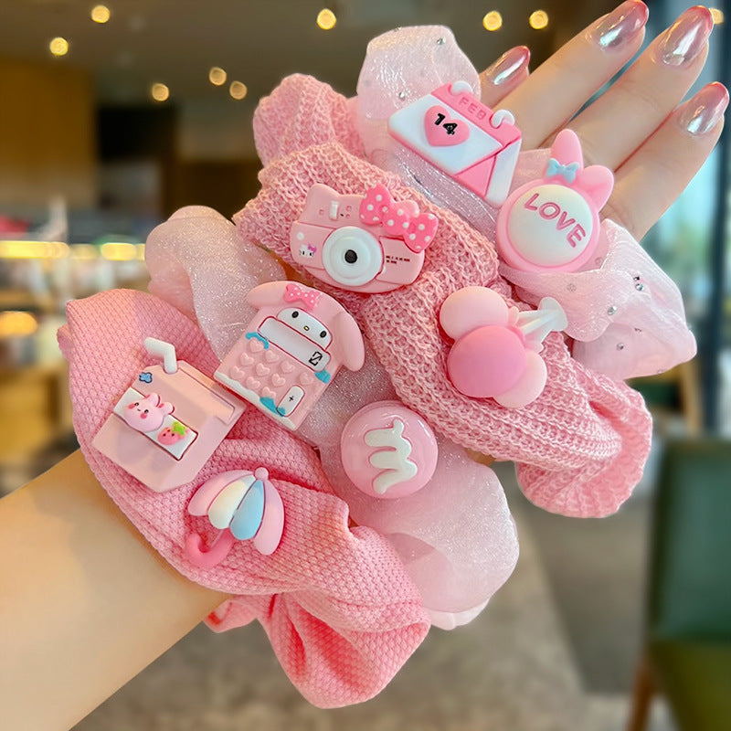 Pink Girl's Hair Ties Set