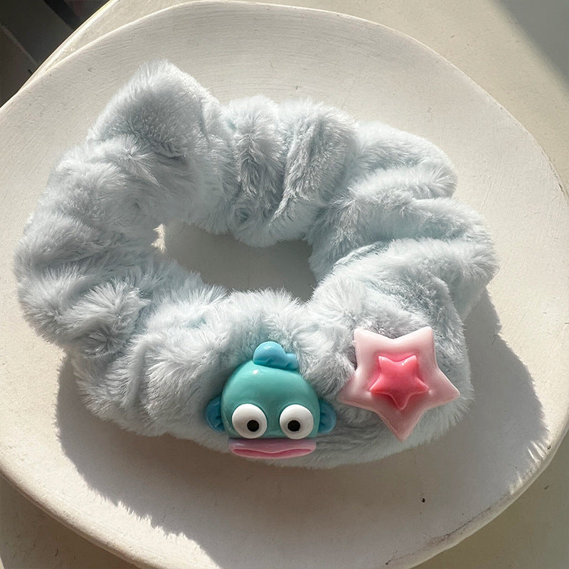 Flying Fish Plush Hair Tie- 4pcs Set